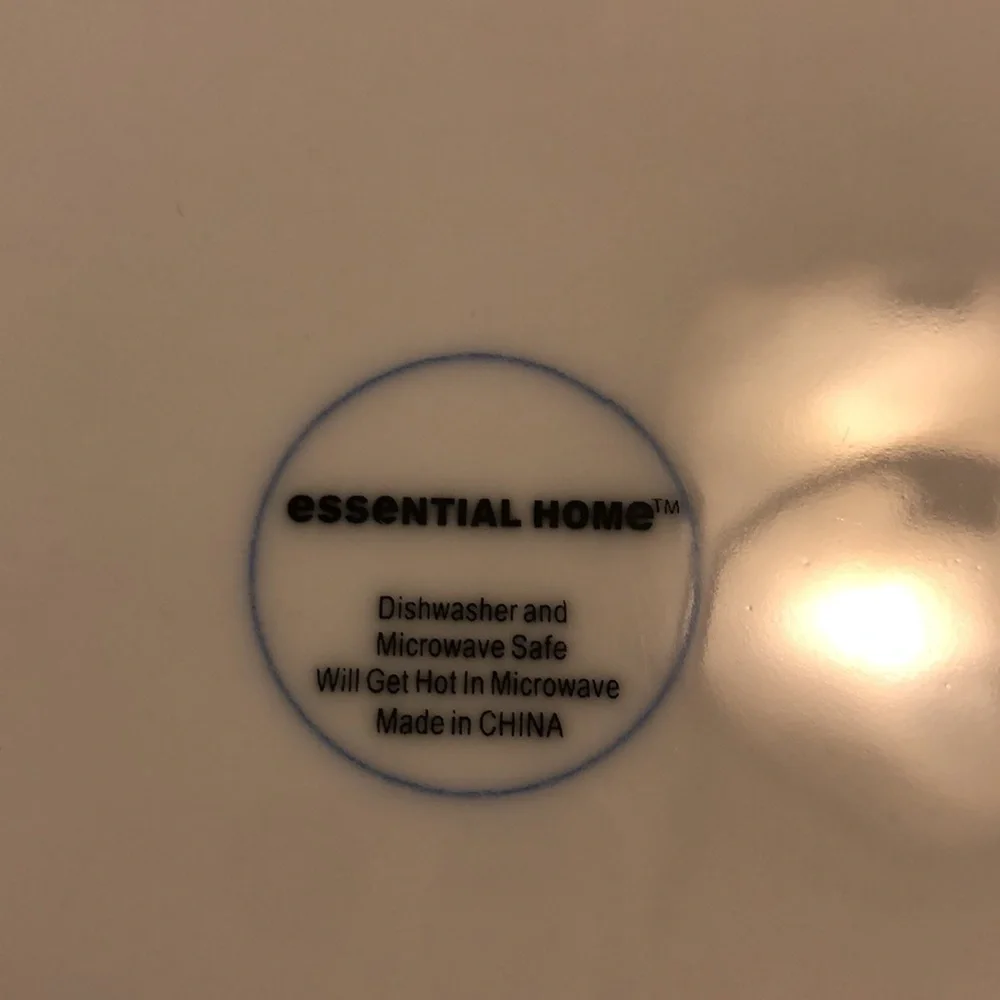 Essential Home White porcelain 9.75x3.5” square heavy bowl.